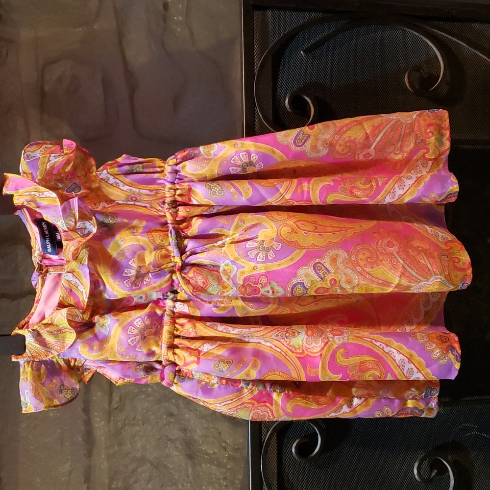 Ralph Lauren dress and diaper cover 18M